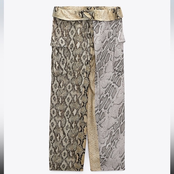 Zara Snakeskin Patchwork Pants XS - Picture 7 of 7